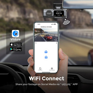 Cámara de salpicadero de espejo retrovisor DVR para coche WiFi de doble canal 4K de alta definición con grabación en bucle G-Sensor y conectividad WiFi