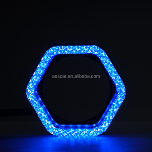 AES หน้ากาก5D LED สำหรับตกแต่งไฟหน้ารถยนต์ฝาครอบคริสตัล RGB แอปไฟหน้ารถ - Product Image 4