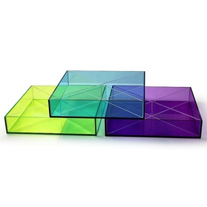 定制ODM彩色Pmma有机玻璃托盘亚克力托盘透明矩形装饰托盘 - Product Image 2