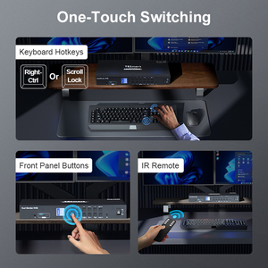TESmart <strong>4</strong> Port Dual Monitor <strong>KVM</strong> <strong>Switch</strong> Kit DP 4K60Hz With USB 3.0 Docking Station EDID Management Displayport <strong>KVM</strong>