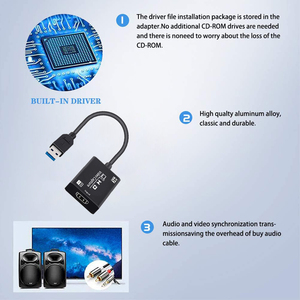 USB 3.0 to <strong>HDMI</strong> Video Capture Card <strong>Input</strong> Output 4K30Hz 1080p60Hz HD Video Capture Card