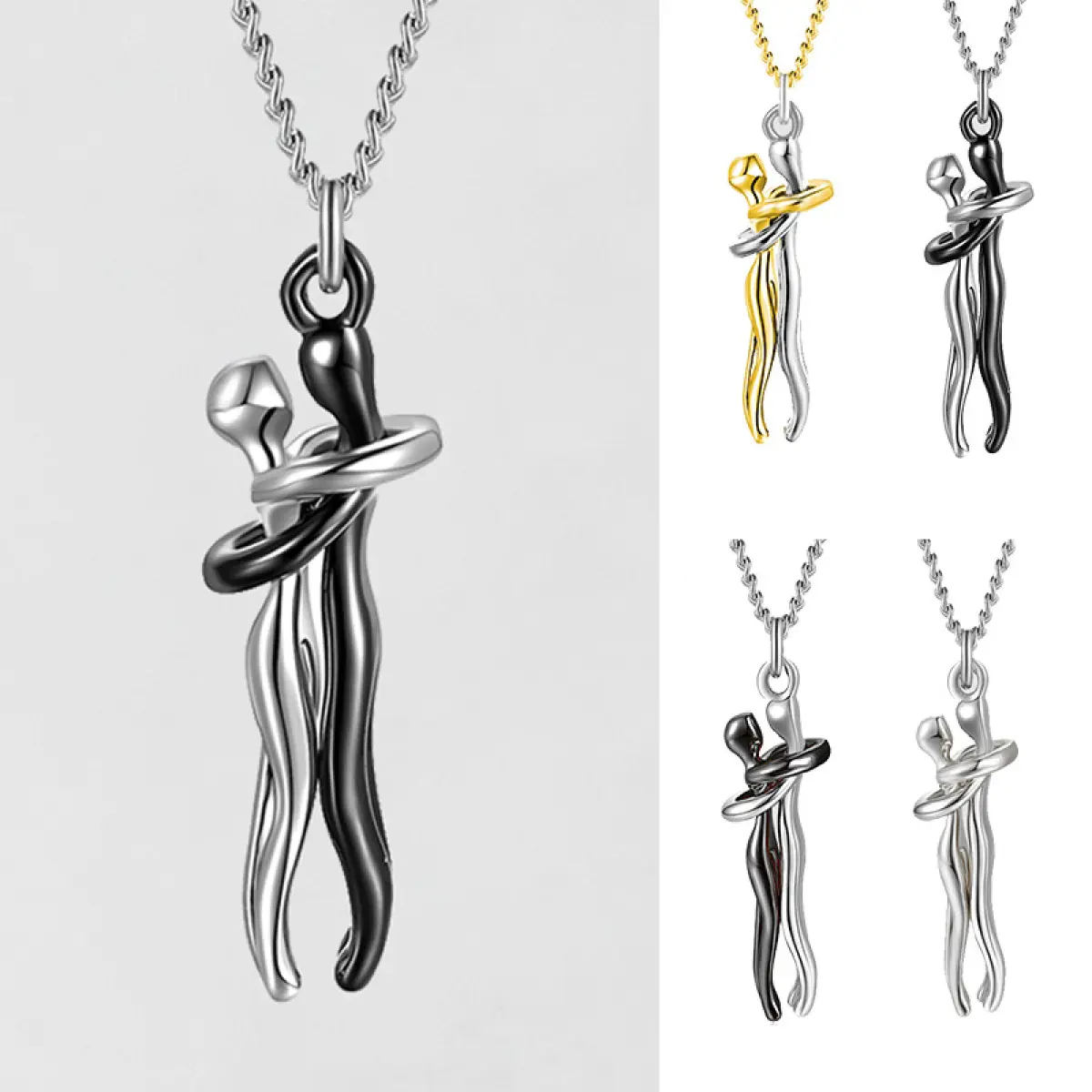 Amour câlin collier unisexe hommes femmes Couple bijoux Simple tempérament clavicule chaîne saint valentin amant cadeau