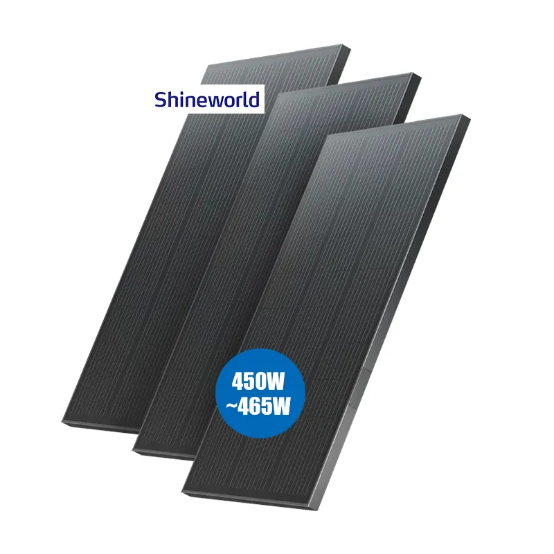 Shineworld Panel surya 300watt energi kuat Panel surya hitam semua efisiensi tinggi untuk penggunaan di rumah