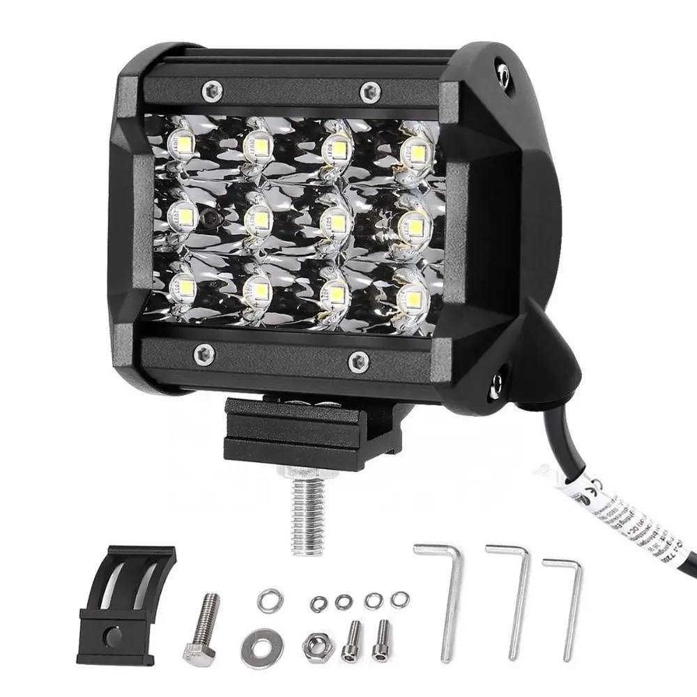 36W 12V 4 inch LED Pods Light Bar 3600LM 6000K Offroad Driving Work Lamps Flood Spot Fog Lights 3030 Chips for Off Road Vehicle