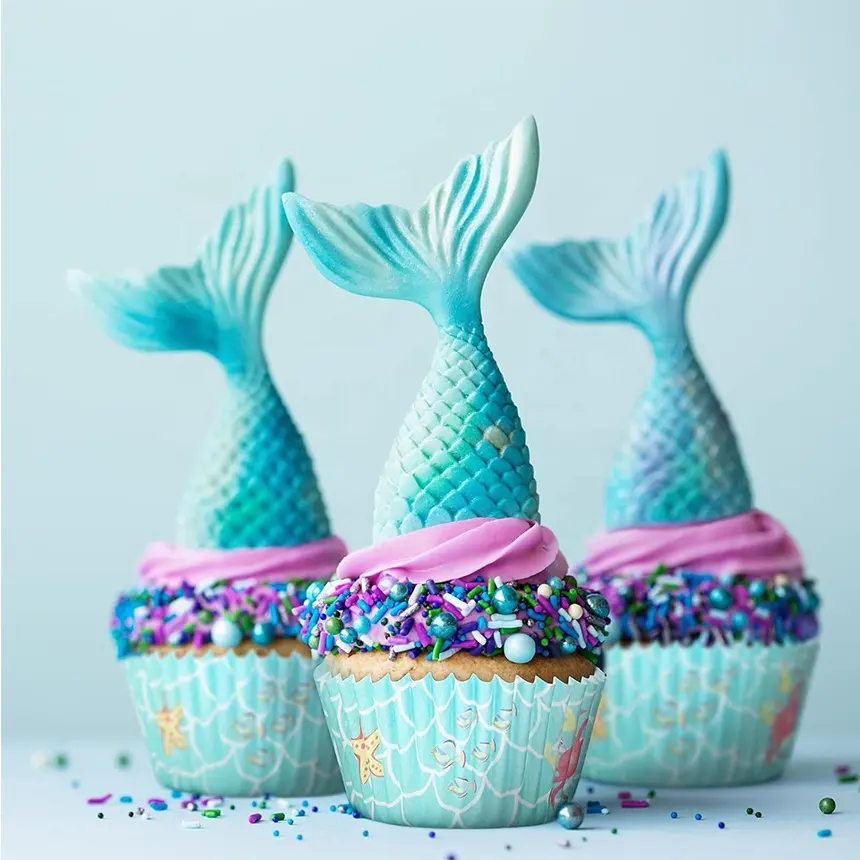 Personalizado bonito artesanato arte linda 0-9 aniversário gigante brilho números para cupcake velas pequena sereia vela