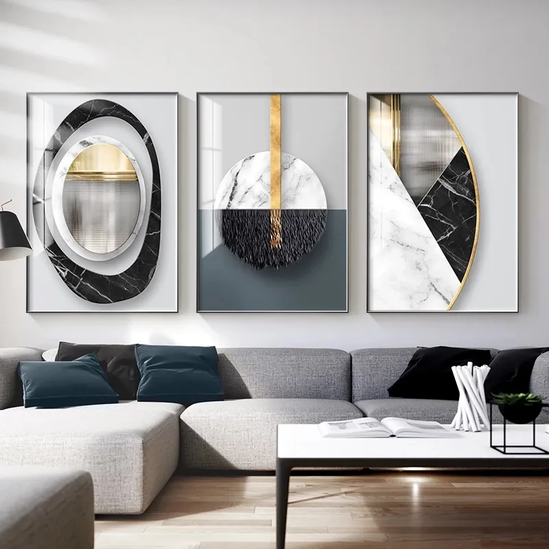 Hotel Licht Luxe Muur Moderne Wall Decor Ingelijst Canvas Glas Schilderen Foto 'S Voor Woonkamer Decor