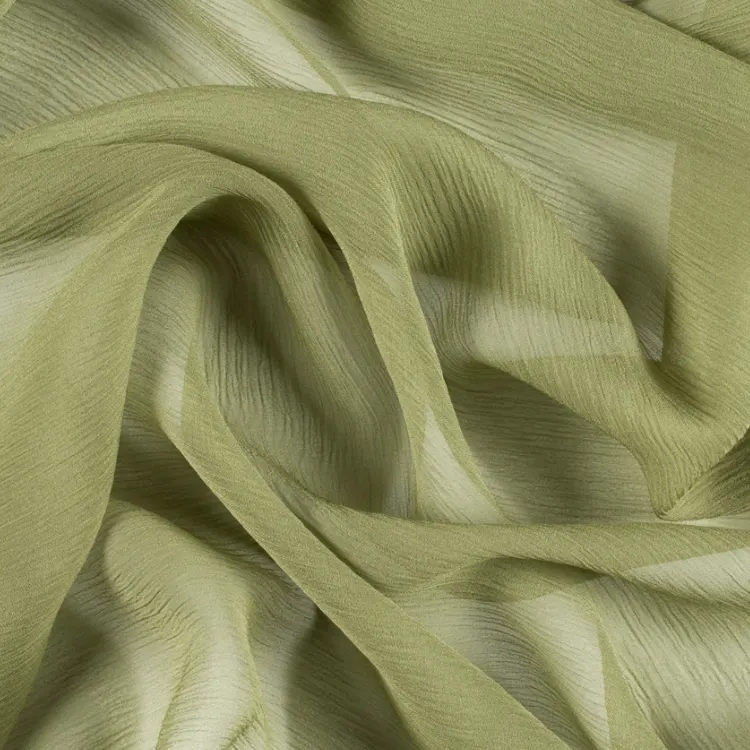 Tecido chiffon de seda artificial para vestido lenço, tecido leve e macio de qualidade premium crepe 100% poliéster puro lurex