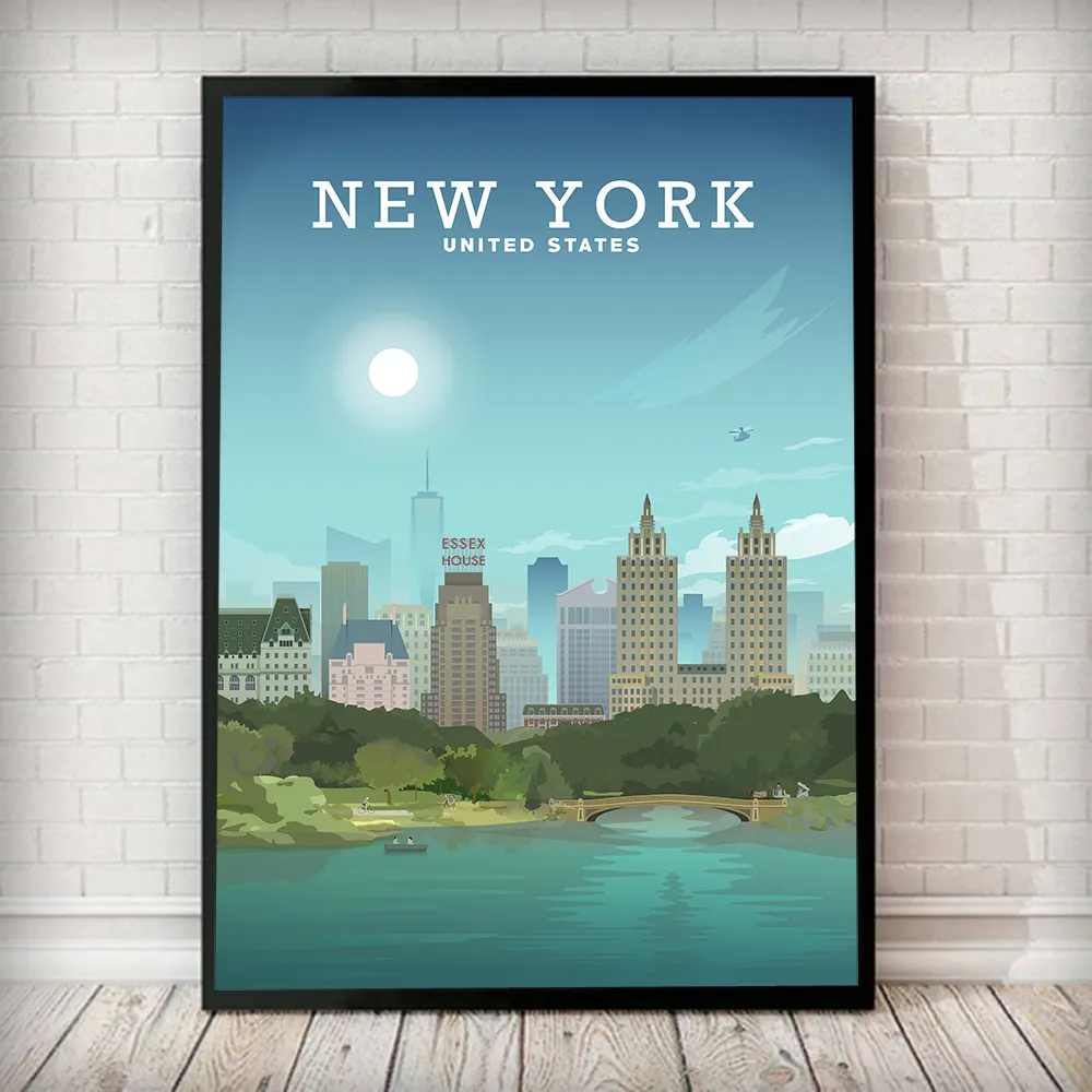 Roma New York Parigi Sydney Mappa della Città di Arte Della Parete della Tela di Canapa Pittura Nordic Poster E Stampe di Immagini A Parete Per Living Room Home Decor