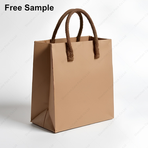 Bolsa de paquete de papel Kraft con cuerda torcida, Maneja tu propio logotipo, bolsas de compras Flexiloop personalizadas para ropa - Product Image 2