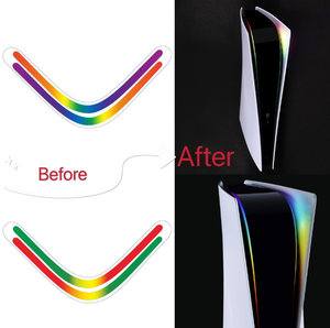 LED güç şeridi çıkartmaları PS 5 PS5 çıkartmaları gökkuşağı degrade işık Bar cilt Sticker yapışkanlı çıkartmalar denetleyici - Product Image 1