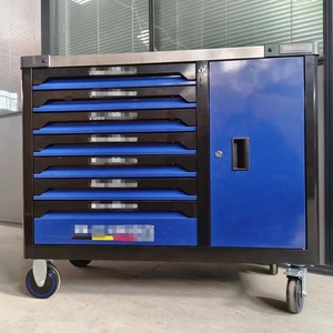热重型储物工具箱柜车车间车库工具推车柜车柜箱套装带工具包的托盘箱 - Product Image 2