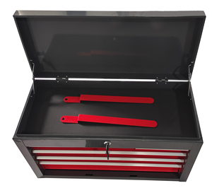 带六个抽屉的便携式红色黑色工具箱可锁定多功能工具箱工具箱 - Product Image 6