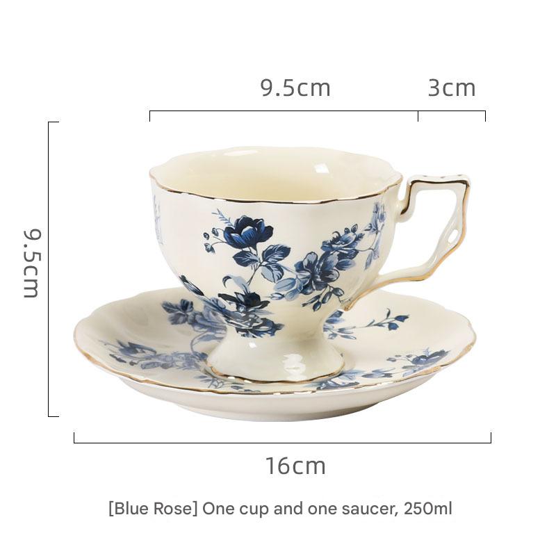 Blue Rose Cup + Saucer