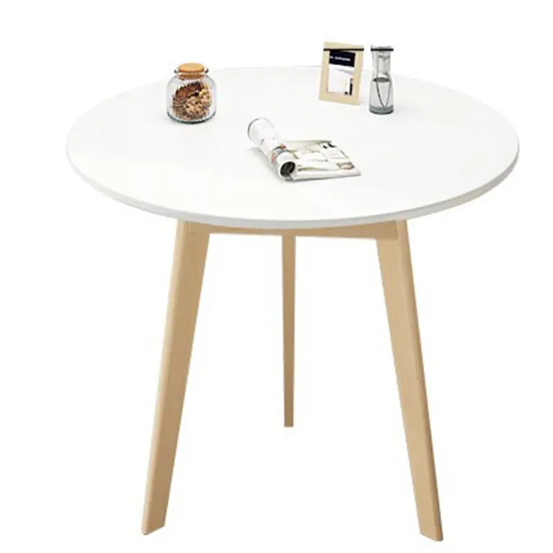 Mobilier moderne simple salon chambre à coucher table basse ronde en bois blanc