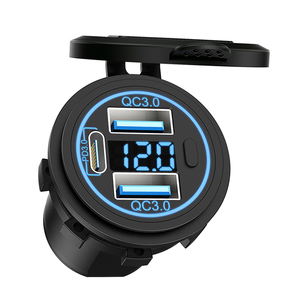 Custom Flush Mount Fast Charging 2 Usb Ports Qc 3.0 Usb a and Type C Pd <strong>12</strong> <strong>V</strong> 24 <strong>V</strong> Usb Port Charger Outlet <strong>Socket</strong> Car Charging - Product Image 1