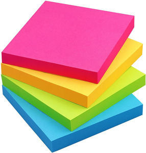 50 notas adhesivas fluorescentes Notas de color de papel Notas de estudiante Bloc de notas Suministros de oficina notas - Product Image 4