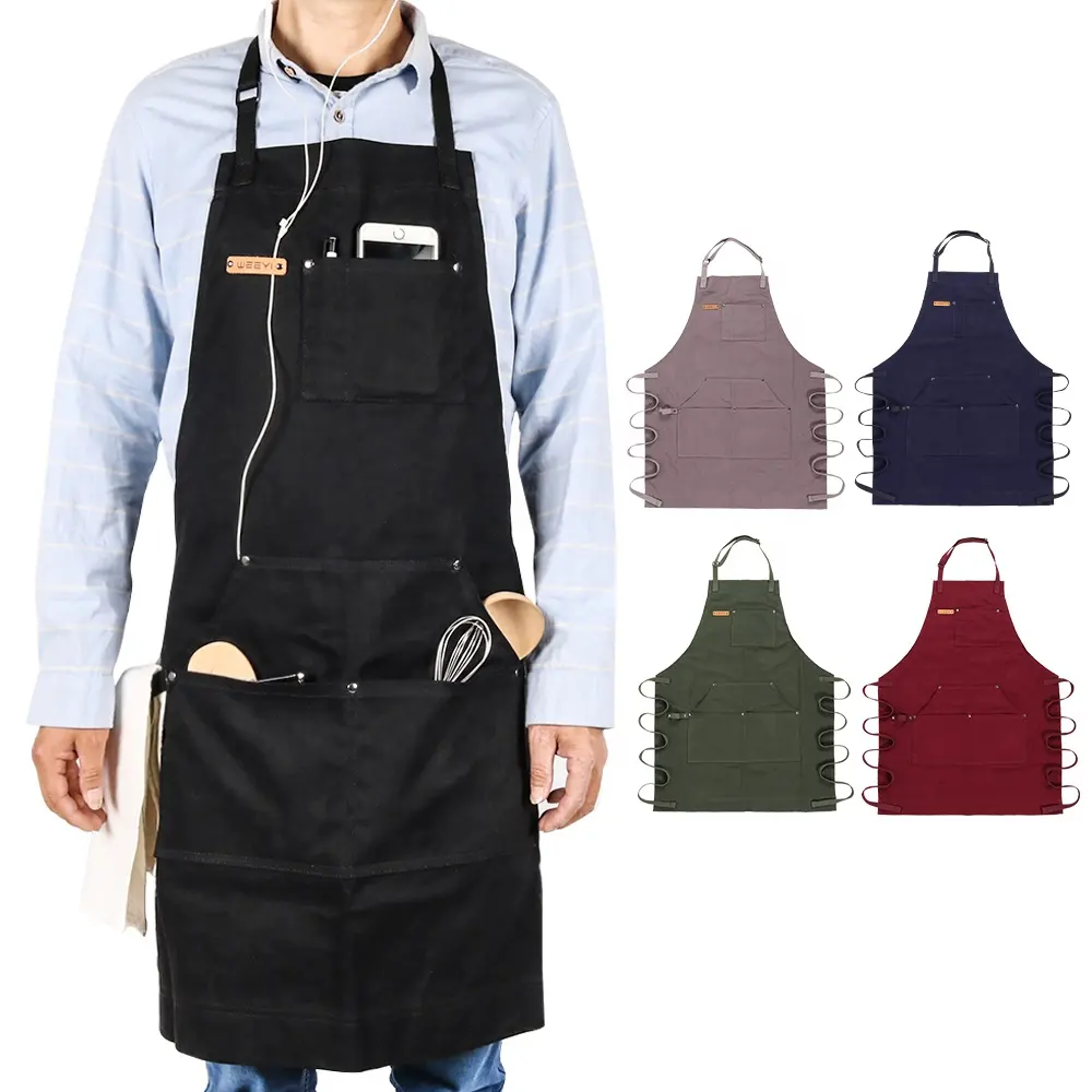 CHANGRONG di Qualità Professionale di cotone pesante regolabile di grandi dimensioni strumento tasche BBQ cooking chef grembiule da cucina per gli uomini