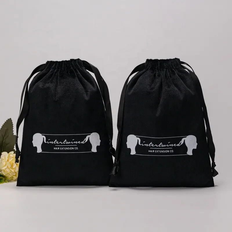 Изготовленный на заказ логотип упаковка бархатный черный мешочек шнурок сумка роскошная цветная Ювелирная бархатная подарочная сумка