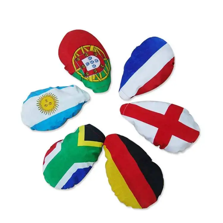 Atacado Spandex Poliéster Impresso Brasil México Canadá Todos os Países Custom Car Rearview Mirror Cover Flags