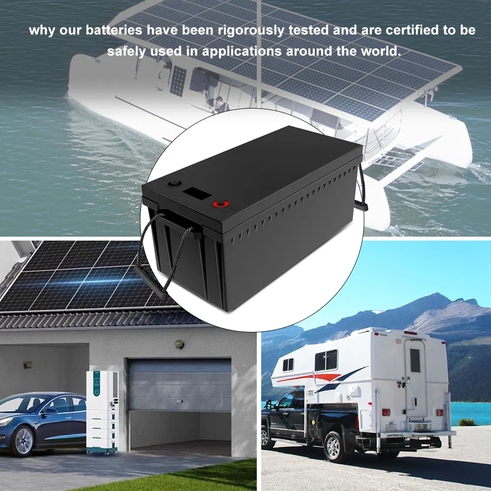 Batterie au plomb au lithium LiFePO4 avec système d'énergie solaire de secours domestique intégré 200A BMS 12.8V 2.56KWh 6000 + cycles profonds UPS RV