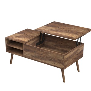 Mesa de centro moderna de mediados de siglo con diseño superior, mesa rectangular de madera grande con diseño elegante - Product Image 3