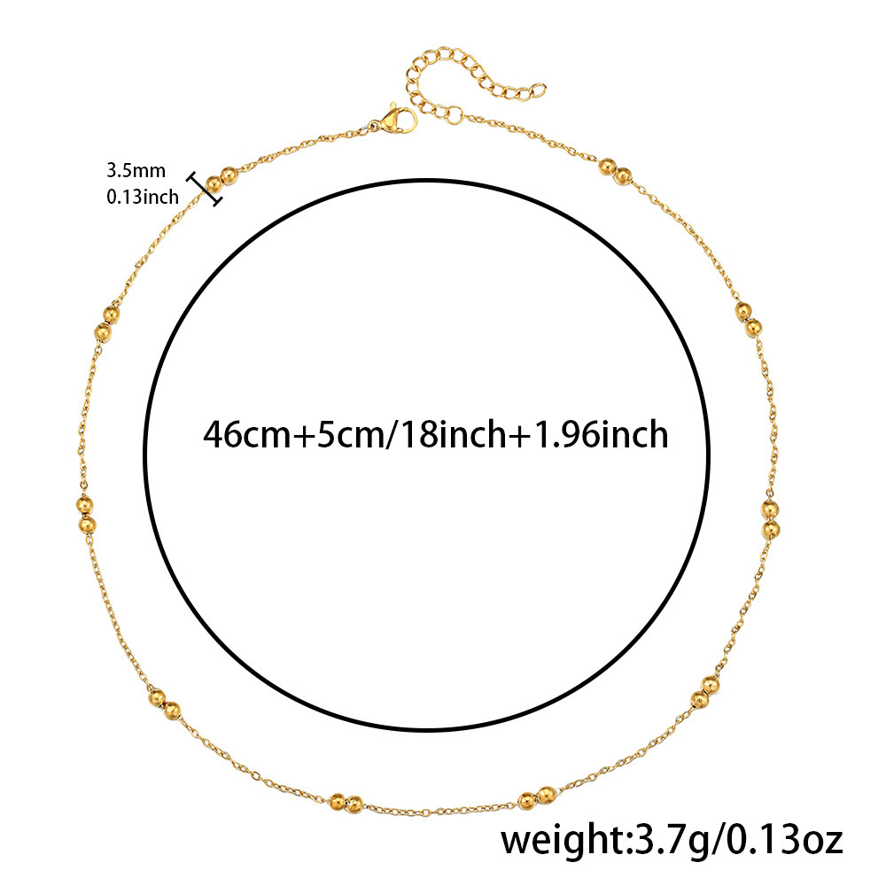 Collier Q0024-1 (Pince Croix Martelée 0,4 mm, Double Perles)