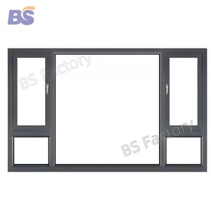 Custom Double Tempered Glass Soundproof Modern Design Bridge Aluminium System <strong>Windows</strong> - Product Image 2