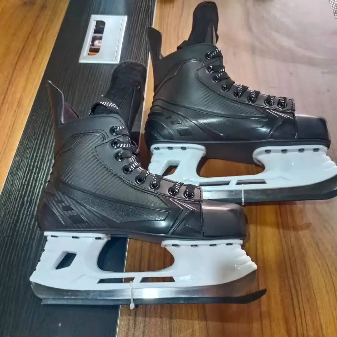 Pattini per pattini da Hockey su ghiaccio con rivestimento in patina composita a guscio duro con buona resistenza all'usura lama da Skate per Hockey su ghiaccio