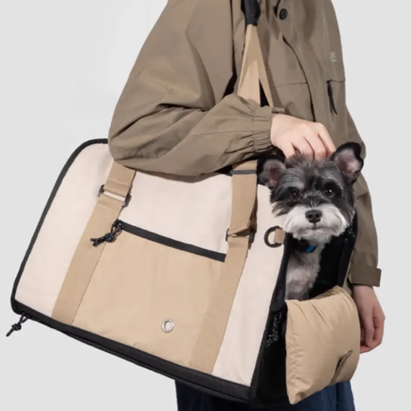 कस्टम बिल्ली वाहक पोर्टेबल एकल कंधे क्रॉसबॉडी लुभावनी छोटे कुत्ते के बैग हल्के कैनवास बिल्ली बैग पालतू जानवर बैग