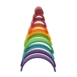 New Design Wooden <strong>Rainbow</strong> Stacker Nesting Puzzle <strong>Rainbows</strong> and Building Blocks Educational Toys for Kids Baby Toddlers - Product Image 2