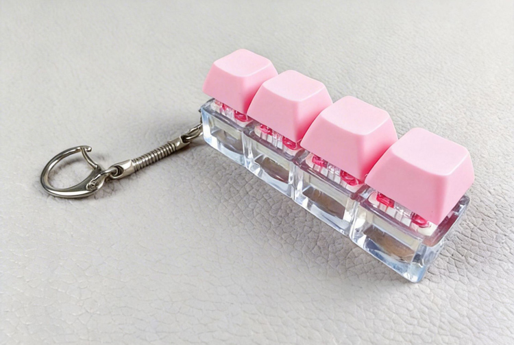 4 teclas de color rosa sólido