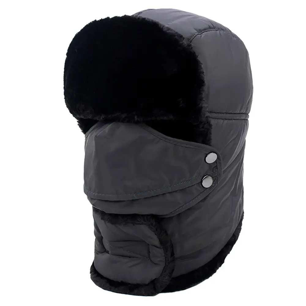 Casque d'hiver unisexe pour papa, bonnet à rabat en fausse fourrure, masque facial chaud, nouveauté