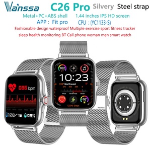 Vanssa fábrica preço barato BT chamada telefone falando mulher homens C26 pro smartwatch reloj inteligente relógio inteligente C26 pro