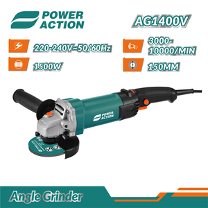 Power Action 150mm 1500W Easy Change Carbon Brush Two Position Handle <strong>Big</strong> Electric Angle <strong>Grinder</strong>