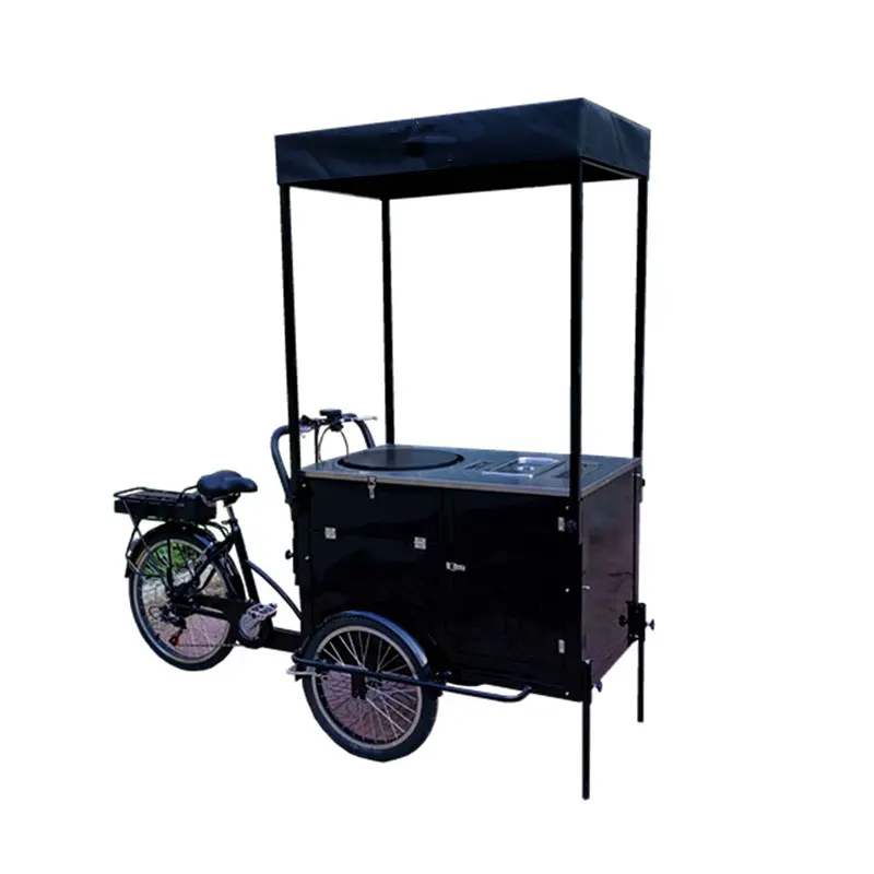 2024 350W Xe đạp điện động cơ đường phố thực phẩm giỏ hàng Snack thực phẩm Xe Đạp pacake xe máy cơ giới dành cho người lớn ba bánh hàng hóa để bán
