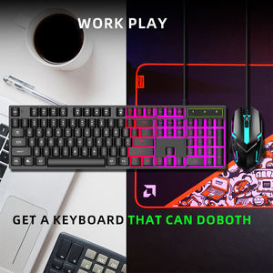 Kit de teclado y ratón para ordenador multifuncional de oficina y hogar barato al por mayor, combo de teclado y ratón para juegos con cable USB retroiluminado