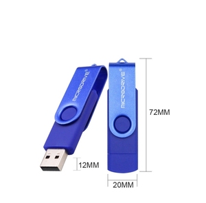 工厂价格便宜的微驱动器8GB USB 2.0手机和电脑两用旋转OTG金属u盘8色 - Product Image 6