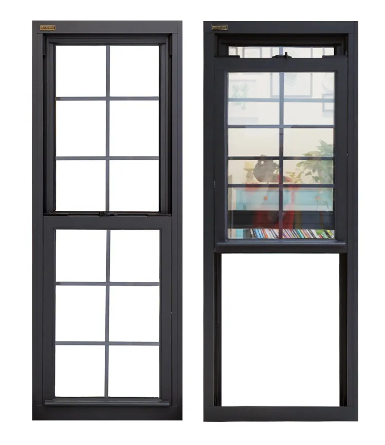 Vendas diretas de fábrica, design de grades padrão americano de alta qualidade único windows de alumínio duplo