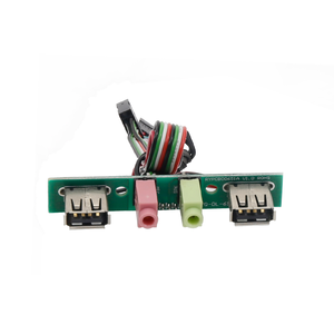 <strong>Computer</strong> Dual USB 2.0 Front Panel Mounted Extension Cable Audio <strong>Input</strong> <strong>Output</strong> Wire PCB Print Circuit Board - Product Image 1