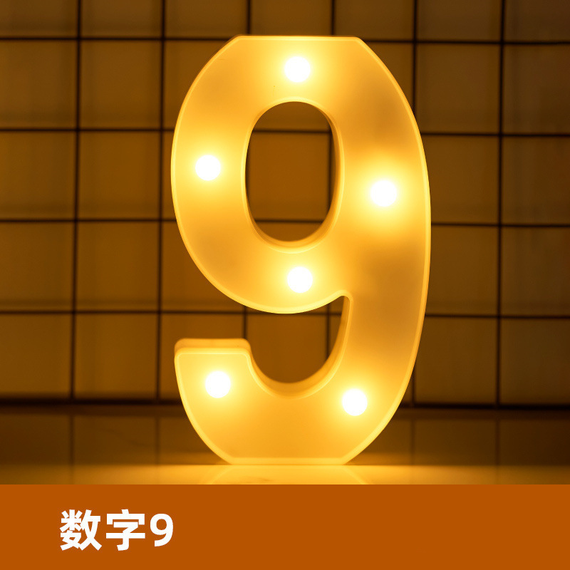 white Letters: 9 - letter lamp 17*21cm