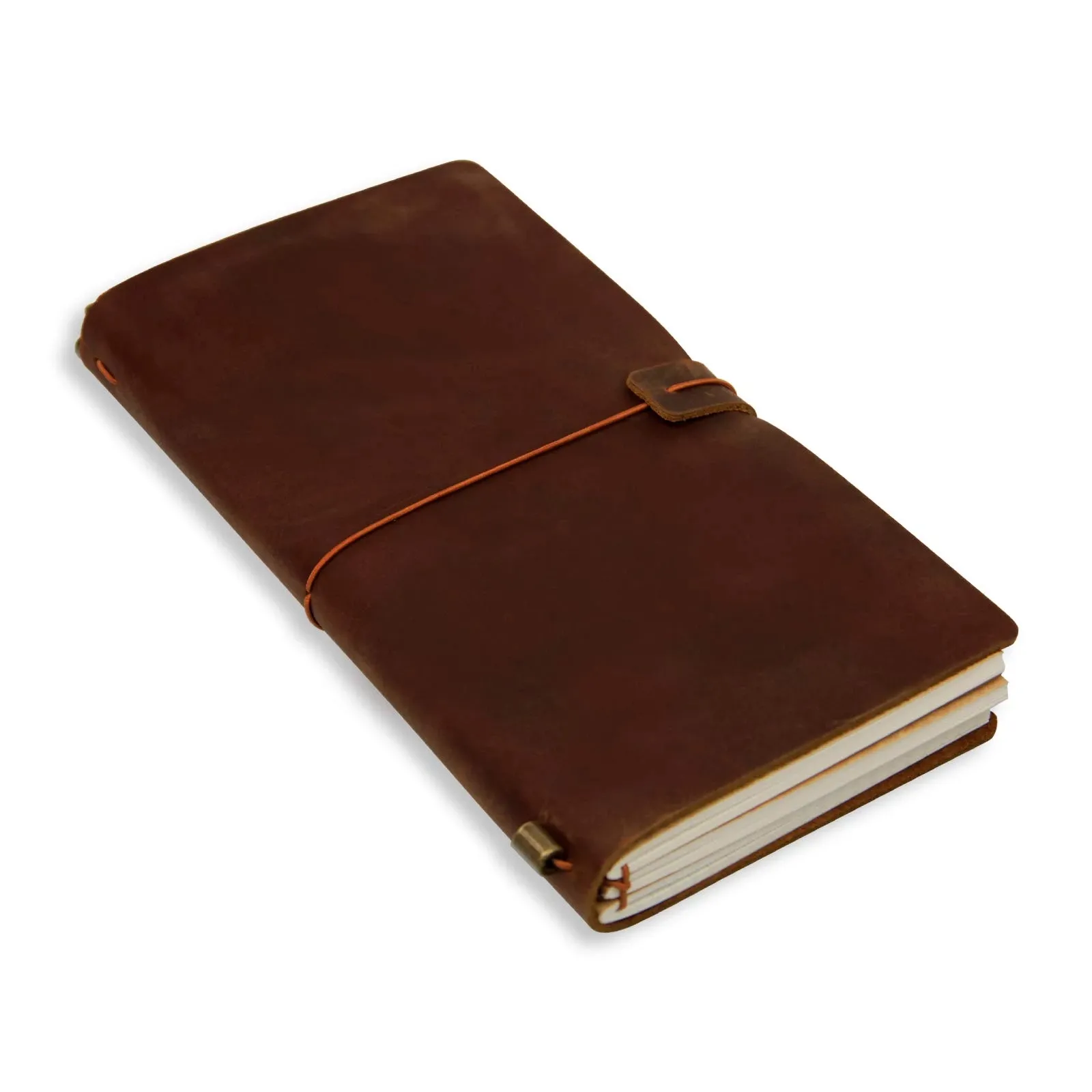 OEM kulit kuda gila buku harian buatan tangan kulit asli dengan kertas buatan tangan penutup buku produk penyamakan sayuran