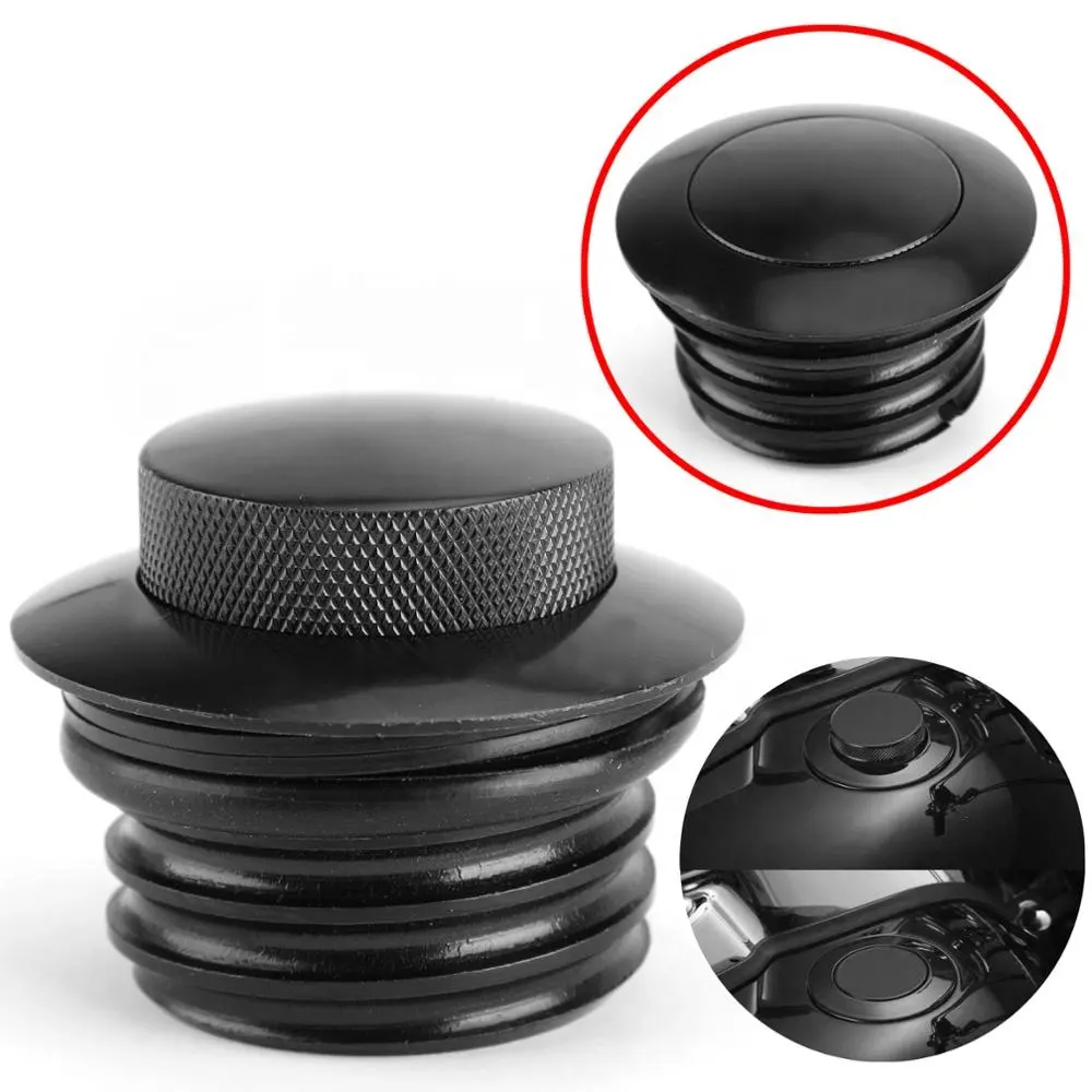 Envío gratuito negro color Pop depósito Gas Cap ventilación tanque de combustible tornillo para Sportster