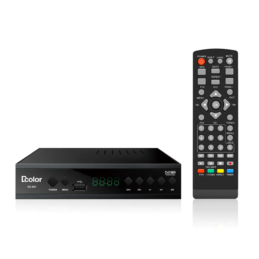 Asie Dvb T2 Free To Air Set Top Box Dvbt2 Indonésie Prêt Wifi Décodeur Suède connecteur 2 broches puissance Dvb T2 Récepteur Set-top Box