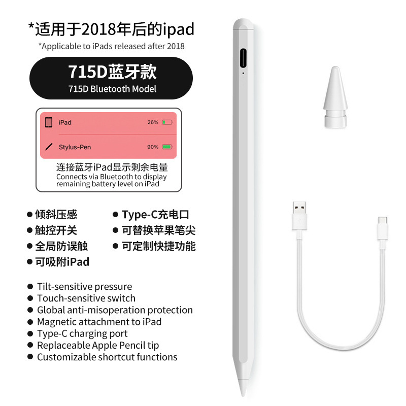 Pantalla de alimentación Bluetooth 715d - Dedicada para iPad Apple