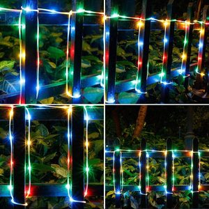 Las luces LED de cuerda al aire libre cadena luces con pilas con Control remoto 8 modos de cambio de Color LED impermeable LED luces de tira