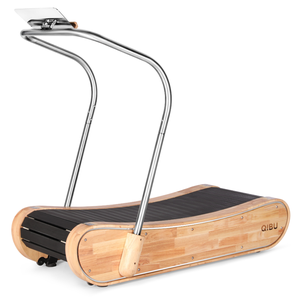 Luxus und Power in Perfection High-End-Laufband kombinieren mit gebogenem Laufband aus Edelstahl und Naturholz von Hand - Product Image 3
