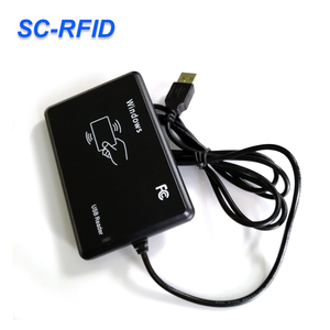高品質125Khz RFIDスマートカードリーダー黒デスクトップUSBタブレットカードリーダーRS232インターフェイス13.56MHz周波数 - Product Image 1