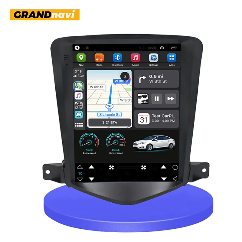 Grandnavi Wireless Carplay Android Auto WIFI GPS Navigation FM AM RDS Android Car Radio for Chevrolet Cruze 2008-2012 Support