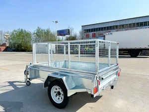 Eden Custom High-Performance Single Axle Box Trailer Hot Dip Galvanized with Powder Coating <strong>Mesh</strong> Cage <strong>Ramp</strong> for Cargo Utility Use - Product Image 4