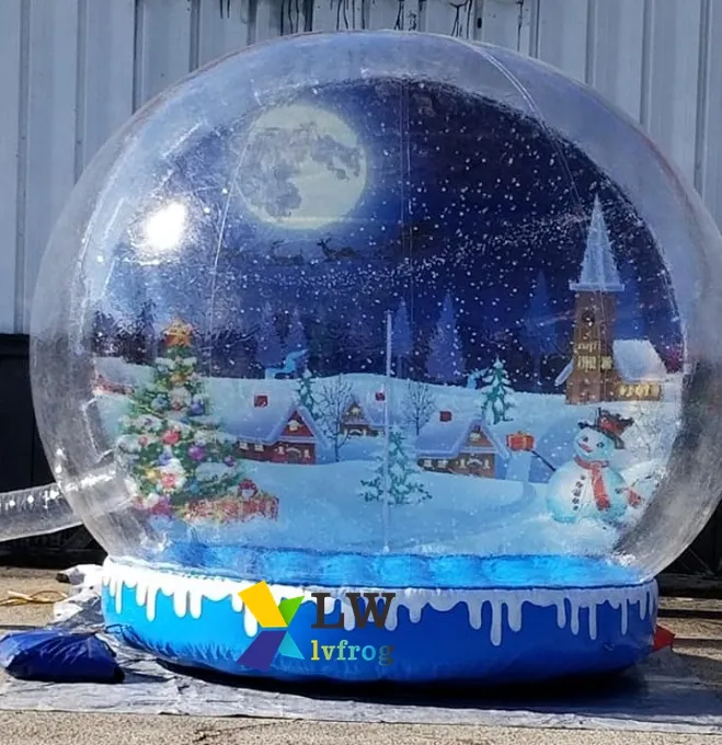 Inflatable snow globe photo booth, adult size inflatable snow globe bubble tent for Christmas